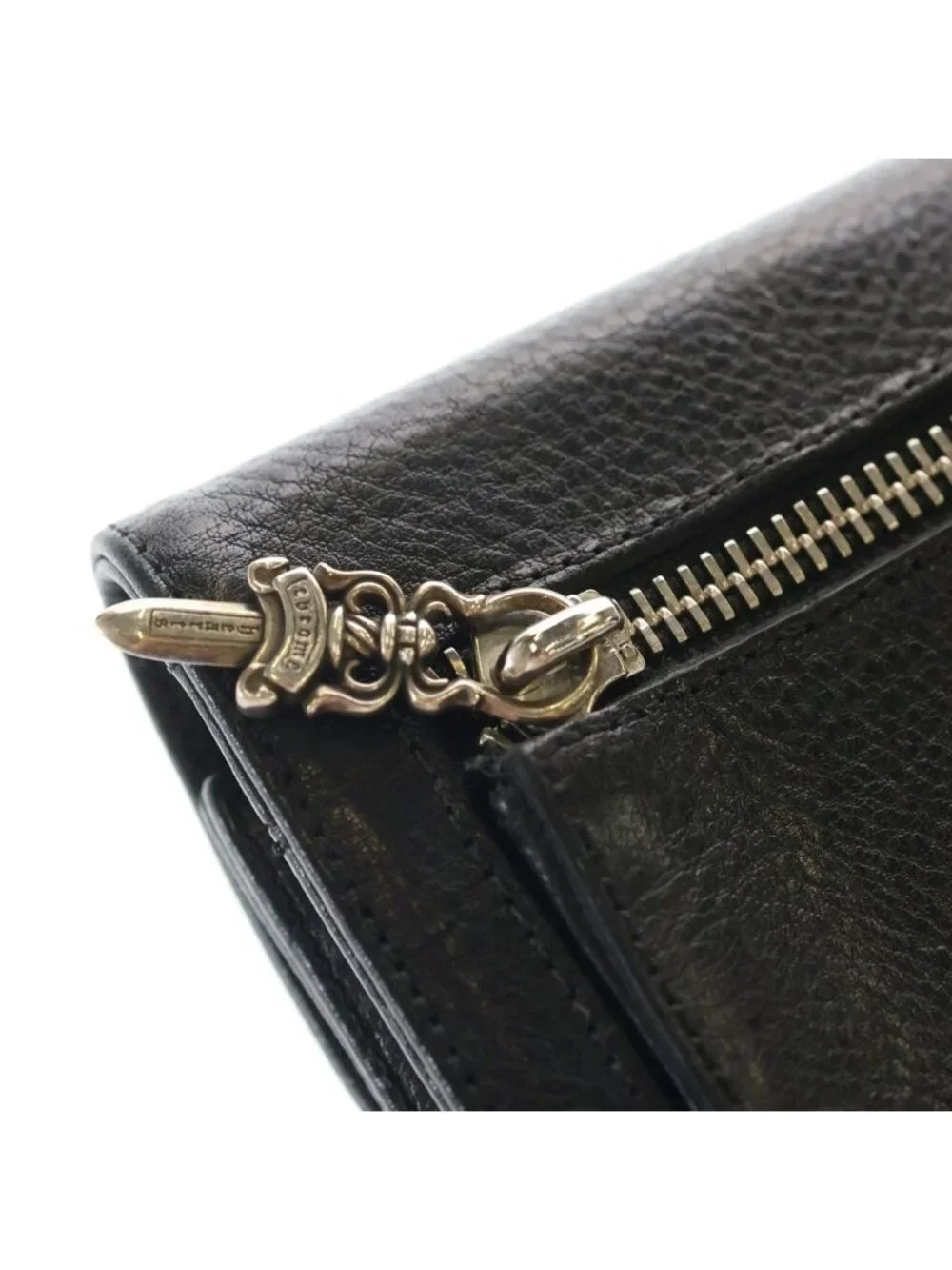 Chrome Hearts Wave Mini Leather Wallet Black